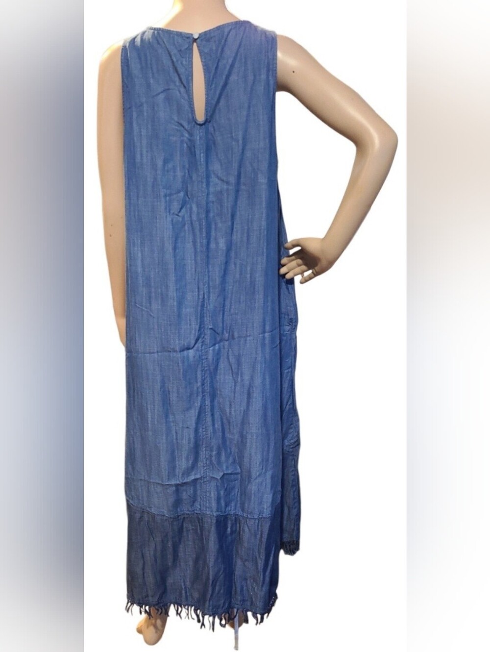 Crown & Ivy Denim Fringe DRESS - Picture 4 of 5